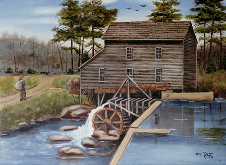 Howard's Creek Mill 1930s by Arie Reinhardt Taylor art print