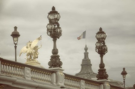 Art Nouveau Lamps Posts on Pont Alexandre III - III by Cora Niele art print