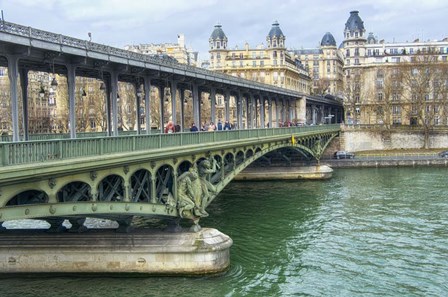 Pont de Bir Hakeim And Seine by Cora Niele art print