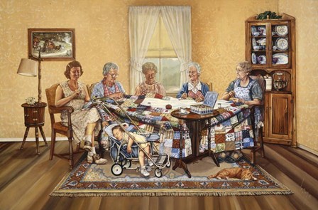The Quilting Party by Les Ray art print
