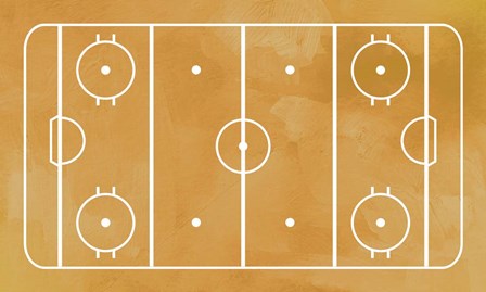 Ice Hockey Rink Yellow Paint by Sports Mania art print