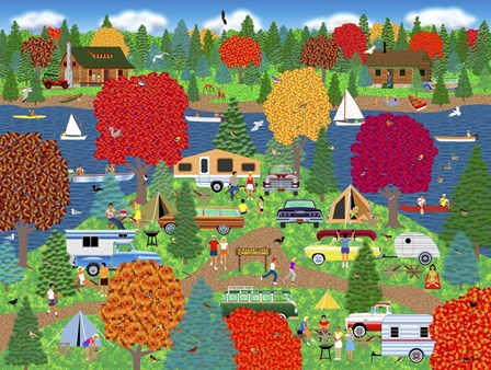 Fall Camping Pleasure by Mark Frost art print