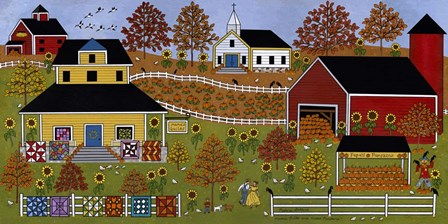 Mamas Quilts And Papas Pumpkins by Medana Gabbard art print