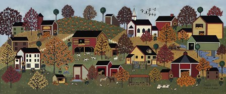 Pumpkin Season Blue Sky by Medana Gabbard art print