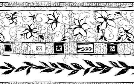 Flowers and Leaves - BW by Stessi art print