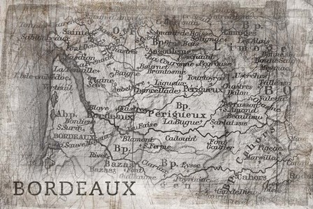 Bordeaux Map White by PI Galerie art print