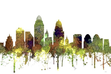 Cincinnati Ohio Skyline - Safari Buff by Marlene Watson art print