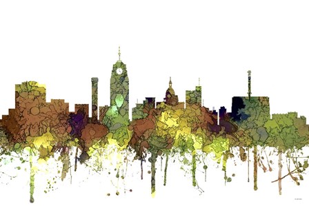 Lansing Michigan Skylines Safari Buff by Marlene Watson art print