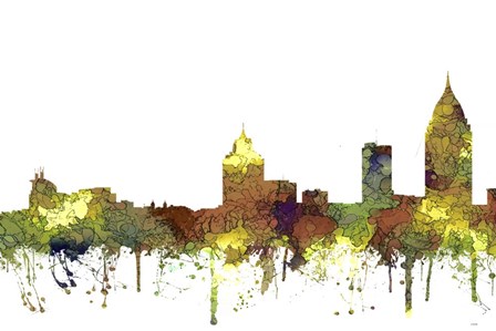 Mobile Alabama Skyline - Safari Buff by Marlene Watson art print