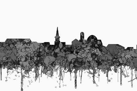 Alexandria Virginia Skyline - Cartoon by Marlene Watson art print
