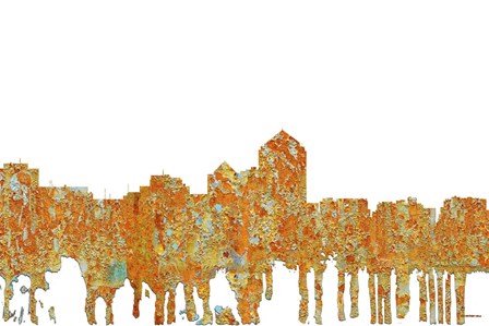 Albuquerque New Mexico Skyline - Rust by Marlene Watson art print