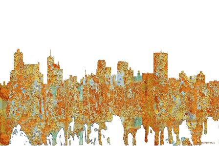 Memphis Tennessee Skyline - Rust by Marlene Watson art print