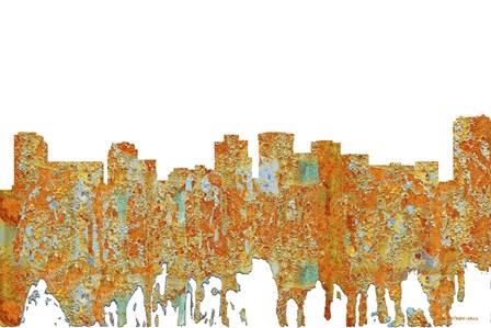 Norfolk Virginia Skyline - Rust by Marlene Watson art print