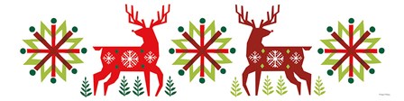 Geometric Holiday Reindeer III by Michael Mullan art print