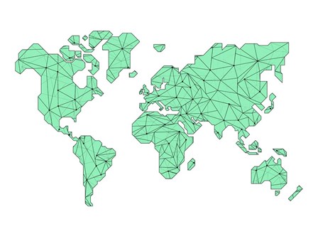 World Map Green by Naxart art print