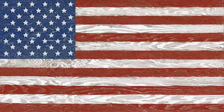 Old Glory On Wood-A by Jean Plout art print