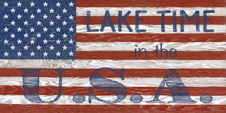 Old Glory On Wood-C by Jean Plout art print