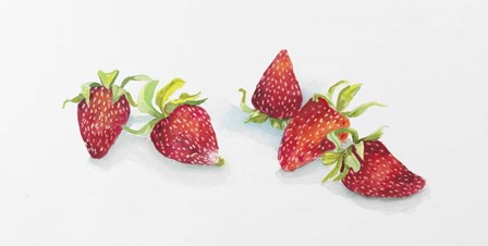 Strawberry Patch - C. Ripe Berries Whole by Joanne Porter art print