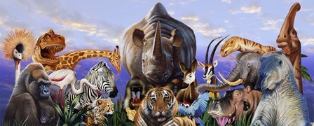 Animal Collage 6 by John Rowe art print