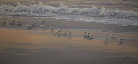 Morning Surf And Sanderlings by Wilhelm J. Goebel art print
