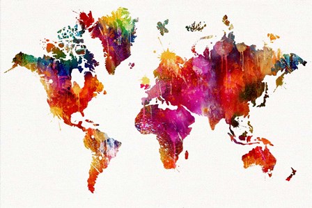World Map 1 by ALI Chris art print