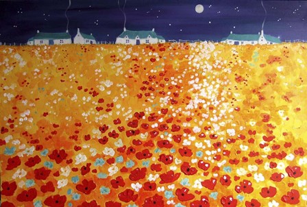 Moonlit Poppies by Angie Livingstone art print