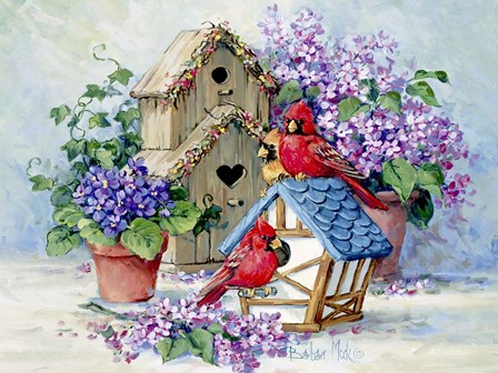 A Cardinal's Home by Barbara Mock art print