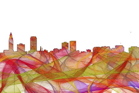 Baton Rouge Louisiana Skyline - Summer Swirl by Marlene Watson art print