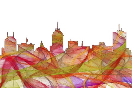 Fresno California Skyline. - Summer Swirl by Marlene Watson art print