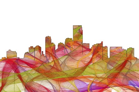 Jersey City New Jersey Skyline - Summer Swirl by Marlene Watson art print