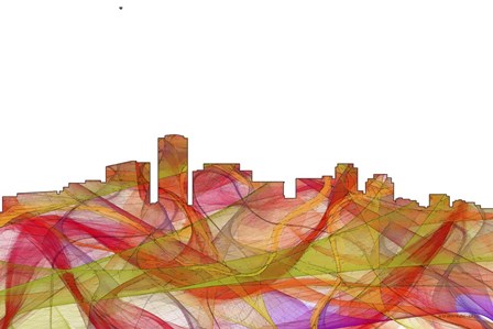 Long Beach California Skyline - Summer Swirl by Marlene Watson art print