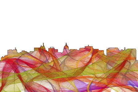Madison Wisconsin Skyline - Summer Swirl by Marlene Watson art print