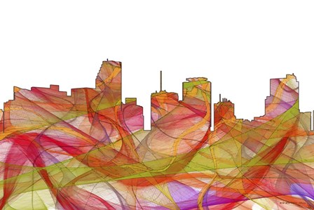 Miami Florida Skyline - Summer Swirl by Marlene Watson art print