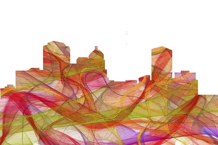 Montgomery Alabama Skyline--Summer Swirl by Marlene Watson art print