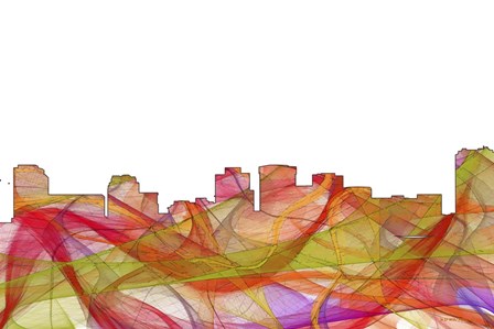 Norfolk Virginia Skyline - Summer Swirl by Marlene Watson art print