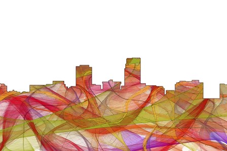 Omaha Nebraska Skyline-Summer Swirl by Marlene Watson art print