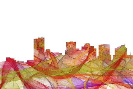 Phoenix Arizona Skyline - Summer Swirl by Marlene Watson art print