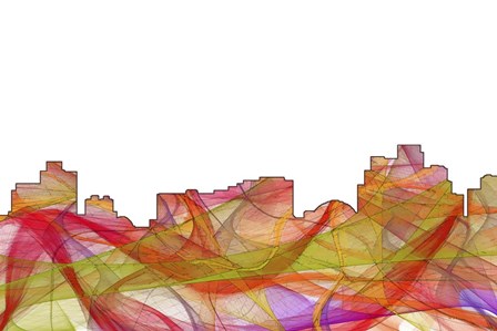 Reno Nevada Skyline - Summer Swirl by Marlene Watson art print