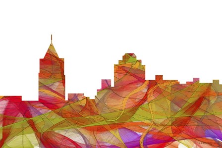 Virginia Beach Virginia Skyline -  summer Swirl by Marlene Watson art print