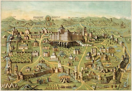 Christian Map Of Jerusalem 1871 by Vintage Lavoie art print