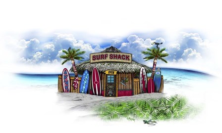 Tropical Fade Surf Shack by Messina Graphix art print