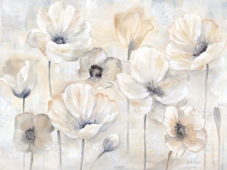 Gray Poppy Garden Landscape by Cynthia Coulter art print