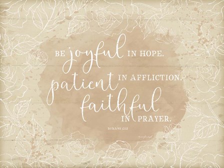 Be Joyful Romans II by Jennifer Pugh art print