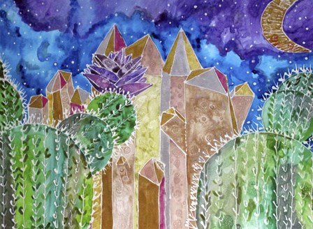 Golden Healer Cactus Quartz by Lauren Moss art print